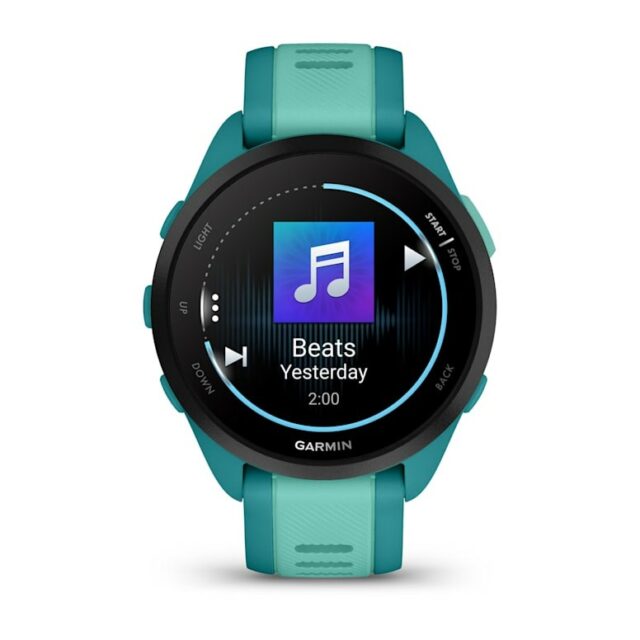 Garmin Forerunner 165 Music 3.05 cm (1.2 ) AMOLED 43 mm Digital 390 x 390 pixels Touchscreen Turquoise GPS (satellite) - imagine 4