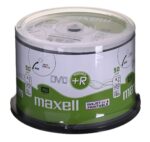 MAXELL Disc DVD+R 4.7GB  50 pcs. in a cake package (pindel). Writing speed 16X  120 min.  Plates for inkjet printing. Purpose Multimedia.
