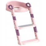 EXTRALINK KIDS NAKŁADKA NA SEDES ZE STOPNIEM DO NAUKI WC DLA DZIECI DRABINKA DO DESKI NA TOALETĘ RÓŻOWA