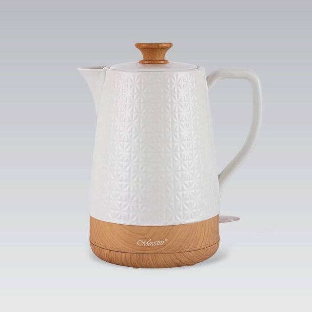Maestro MR-076 electric kettle 1.8 L 1800 W White  Wood - imagine 3