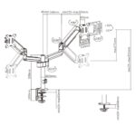 Gembird MA-DA2P-01 Adjustable desk 2-display mounting arm  17”-32”  up to 9 kg - imagine 2