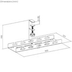 Maclean under-desk cable organizer  max load 5kg  black  MC-105 B - imagine 4
