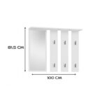 Hanger + mirror PARMA 100x15x.81.5 cm  White - imagine 3