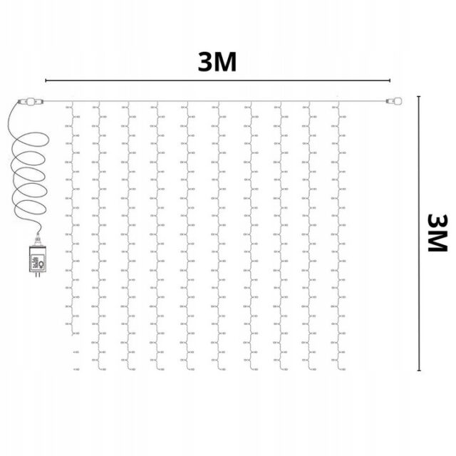 EXTRALINK KURTYNA LED ŚWIETLNA 300LED LAMPKI CHOINKOWE SOPLE WEWNĘTRZNE GIRLANDA 3X3M - imagine 9