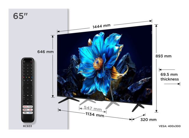 TCL P79K 65P79K TV 165.1 cm (65 ) 4K Ultra HD Smart TV Wi-Fi Metallic 430 cd/m2 - imagine 2