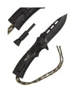 Mil-Tec Paracord folding knife with flintlock - Camo - imagine 2