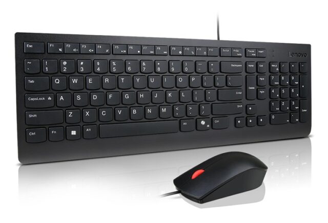 Lenovo Essential Wired Combo Black US Euro keyboard Mouse included Universal USB - imagine 2
