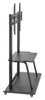 Manhattan TV & Monitor Mount  Trolley Stand  1 screen  Screen Sizes: 37-100   Black  VESA 200x200 to 800x600mm  Max 150kg  Shelf and Base for Laptop or AV device  Height-adjustable to four levels: 862  916  970 and 1024mm  LFD  Lifetime Warranty - imagine 4