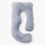 MOMCOZY PP101 U SHAPED PREGNANCY PILLOW VELVET DARK GREY - imagine 2
