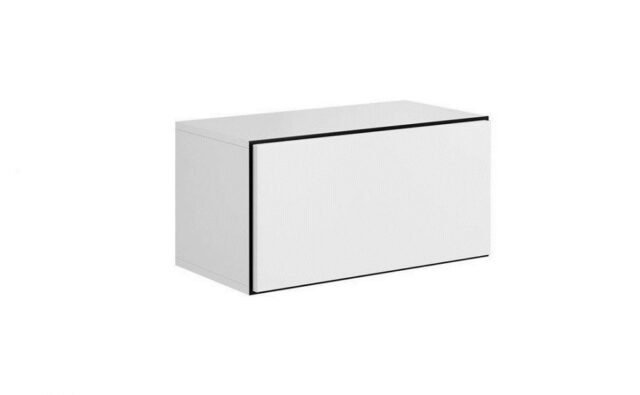 Cama full storage cabinet ROCO RO3 75/37/39 white/black/white - imagine 4