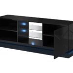 Cama TV cabinet QIU 160 MDF black gloss/black gloss