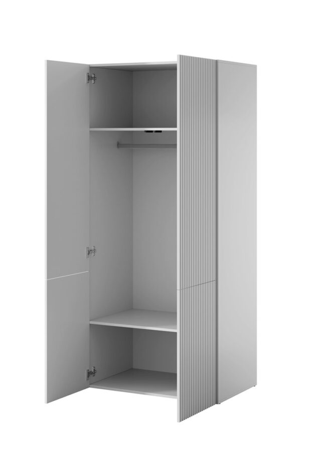 Wardrobe PAFOS 2D 90x55.5x198.5 white matt - imagine 2