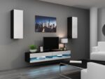 Cama TV stand VIGO NEW 30/140/40 black/white gloss - imagine 9