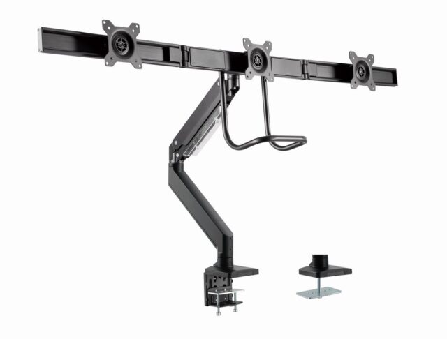Gembird MA-DA3-03 monitor mount / stand 68.6 cm (27 ) Desk Black - imagine 2