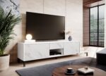 RTV Cabinet MARMO 2D1S1K 195x40x47.5 cm white matt/marble white - imagine 3