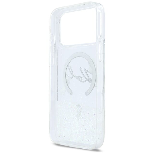 Case Karl Lagerfeld Liquid Glitter Karl  Script Logo MagSafe for iPhone 17 Pro Max transparent - imagine 7