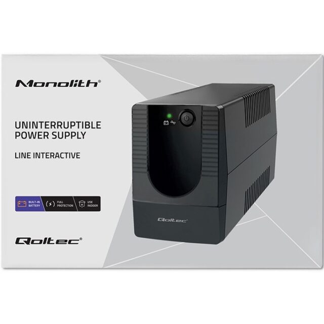 Qoltec 53774 uninterruptible power supply (UPS) Line-Interactive 1 kVA 600 W 1 AC outlet(s) - imagine 10