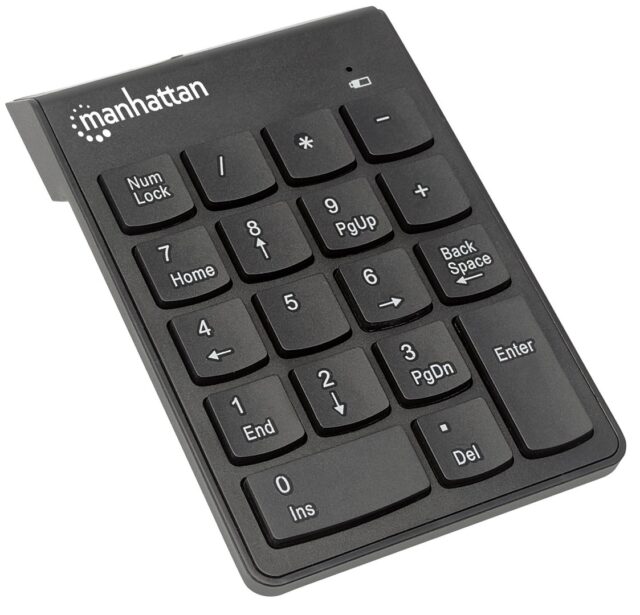 Manhattan Numeric Keypad  Wireless (2.4GHz)  USB-A Micro Receiver  18 Full Size Keys  Black  Membrane Key Switches  Auto Power Management  Range 10m  AAA Battery (included)  Windows and Mac  Three Year Warranty - imagine 2