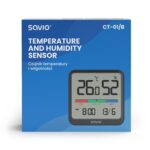 SAVIO Wireless weather station  temperature and humidity sensor  indoor use  LCD screen  clock  date  handle with magnet  CT-01/B Black - imagine 4