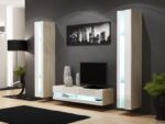 Cama TV stand VIGO NEW 30/140/40 sonoma/white gloss - imagine 3