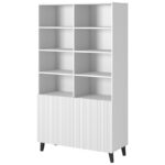 Shelving unit PAFOS 100x40x176.5 cm white matt