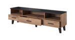Cama RTV stand LOTTA 180cm wotan oak + mat black - imagine 2