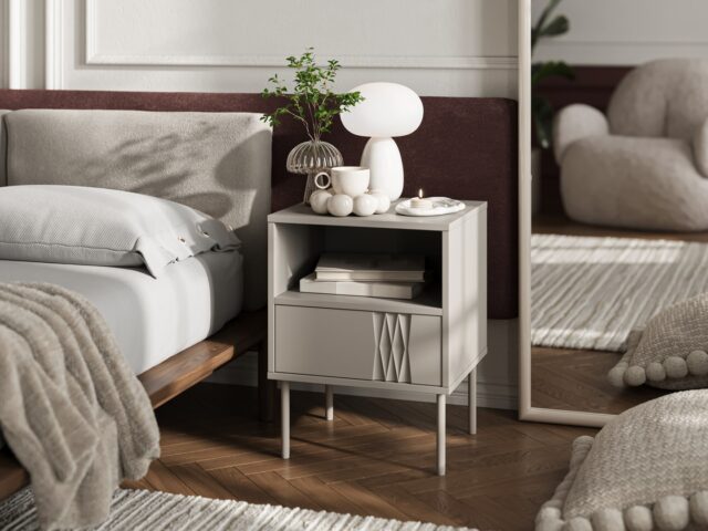 Bedside table 2 pcs. TRESSE 44x40x53 cashmere matt - imagine 3