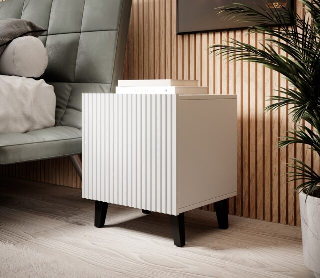 PAFOS bedside table 2 pcs. 45x40x51 cm white matt - imagine 3
