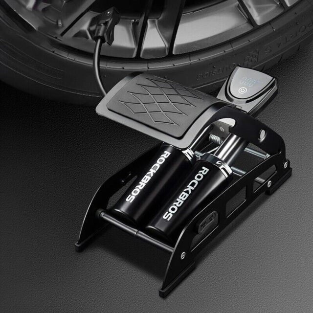 Rockbros 42430001001 black foot pump with display - imagine 3