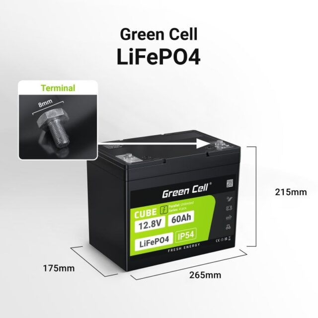 Green Cell LFPGC12V60AH UPS battery Lithium Iron Phosphate (LiFePO4) 12.8 V 60 Ah - imagine 3