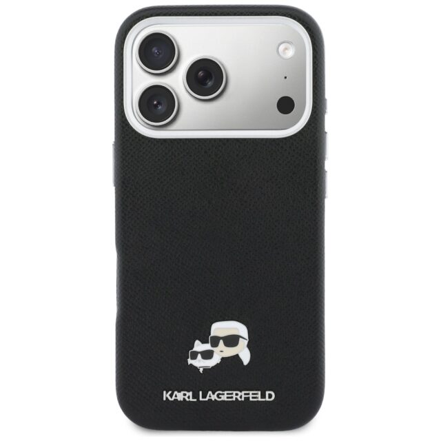 Case Karl Lagerfeld Karl & Choupette     Head Pins Saffiano MagSafe for iPhone 17 Pro black - imagine 3