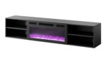 RTV cabinet POLO 180x33x39 black + fireplace black - imagine 3
