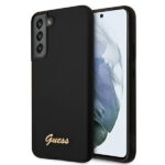 Guess GUHCS22MLSLMGBK S22+ S906 black hardcase Silicone Script Metal Logo