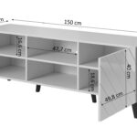 RTV cabinet ABETO 150x42x52 black glossy