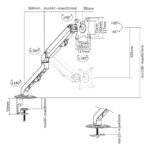 Maclean MC-906 Monitor Mount Holder Desk Table Mount 17  - 27  Adjustable Rotatable VESA 7 kg - imagine 20