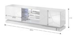 Cama TV cabinet QIU 160 MDF white gloss/white gloss - imagine 3
