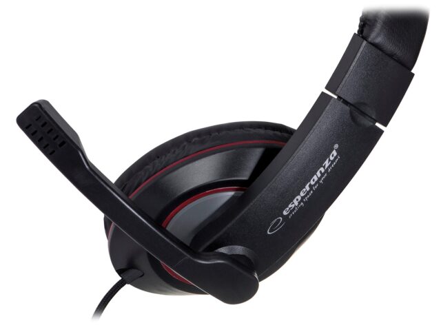 Esperanza EH118 headphones/headset Wired Head-band Calls/Music Black  Red - imagine 6
