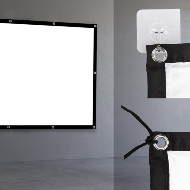 Maclean projection screen  150   330x187cm  25mm 16:9 border  tension hooks  MC-167 - imagine 4