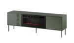 Cama RTV cabinet EF + fireplace black TRESSE 180x40x54.5 matte green