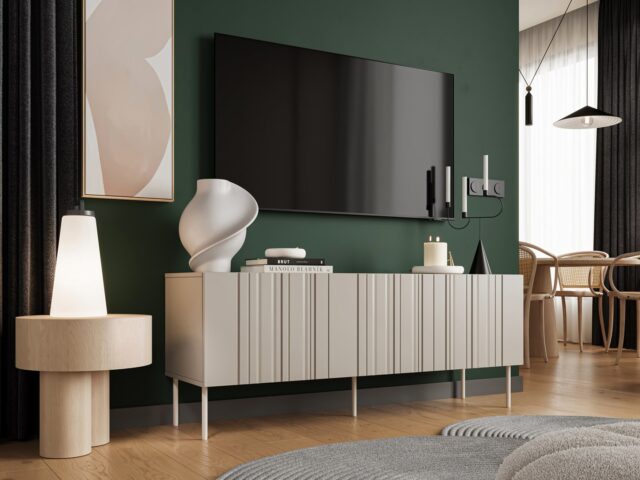 Cama RTV cabinet ISLA 150.5x40x60 cashmere matt - imagine 3