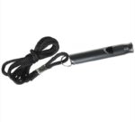 Survival whistle  aluminium   black