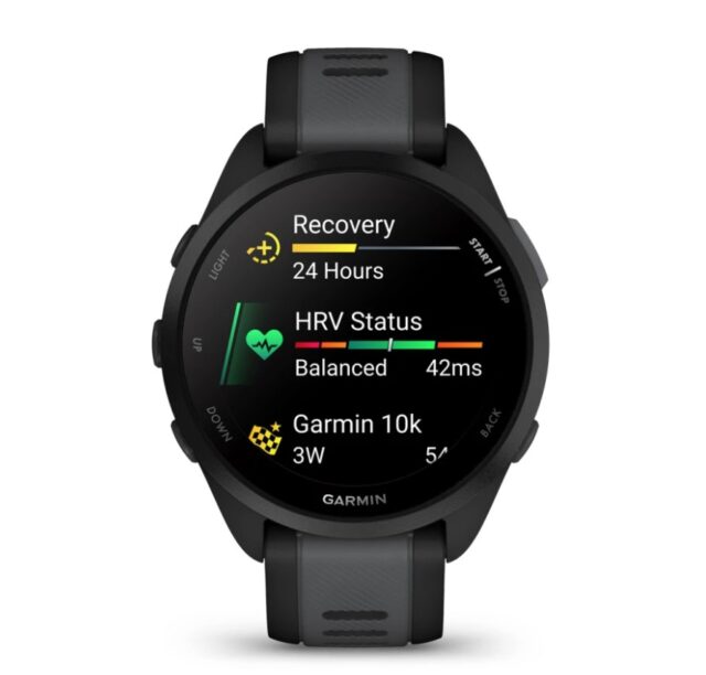 Garmin Forerunner 165 3.05 cm (1.2 ) AMOLED 43 mm Digital 390 x 390 pixels Touchscreen Black GPS (satellite) - imagine 4