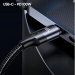 USAMS Kabel U71 USB-C/ Lighning na USB-C1,2m 100W PD Fast Charge czarny/black SJ550USB01(US-SJ550) - imagine 4