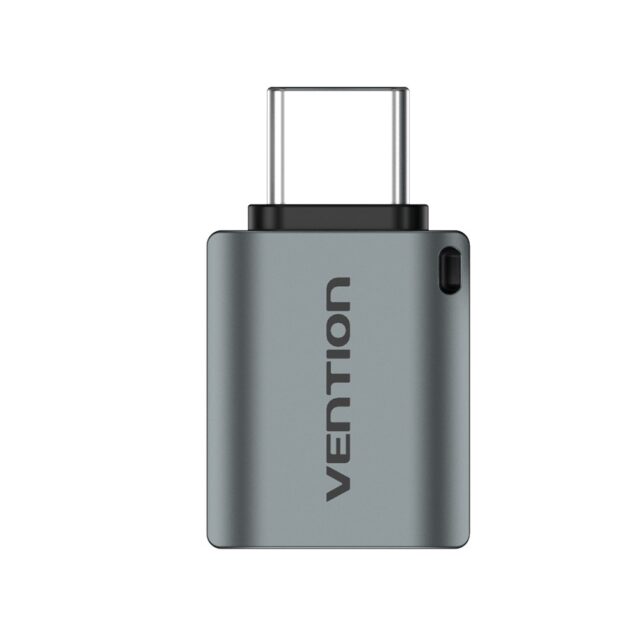 Vention USB-C Male to USB 3.0 Female OTG Adapter Gray Aluminum Alloy Type - imagine 3