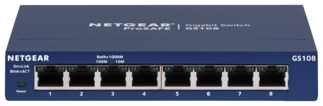 NETGEAR GS108GE network switch Unmanaged Gigabit Ethernet (10/100/1000) Blue - imagine 2