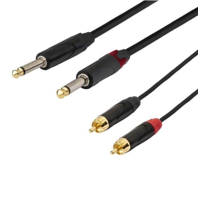 SSQ RCAJM5 - Cable 2x RCA - 2x Jack Mono 6 3 mm 3 m Black - imagine 3
