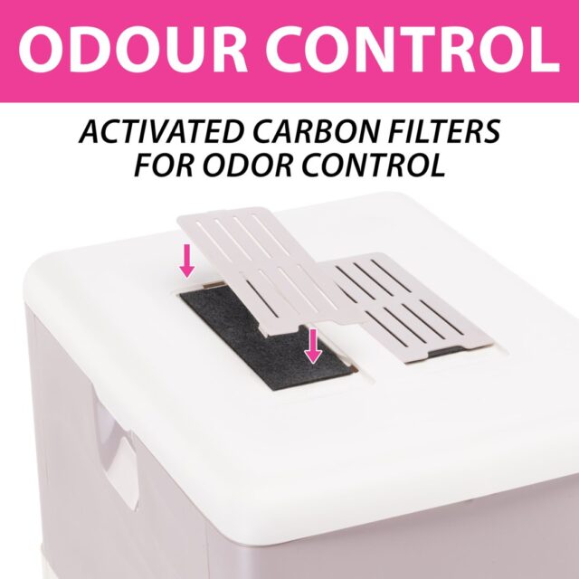 FERPLAST SAHARA TOILET GREY PINK kuweta dla kota - imagine 3