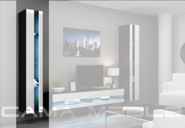 Cama Shelf unit VIGO NEW 180/40/30 black/white gloss - imagine 9