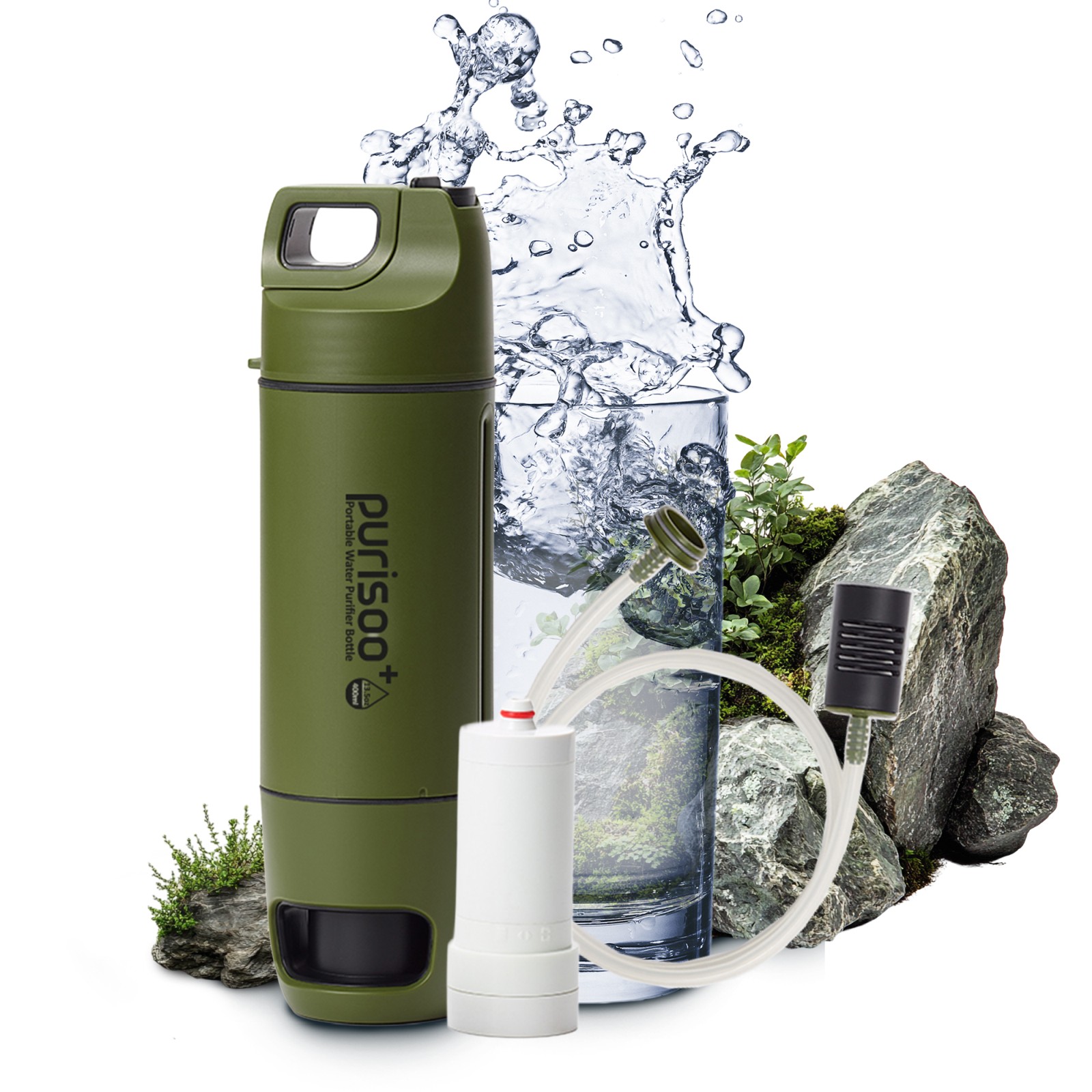 cps-76a8b404f8232237930b1a8fe3fa5ecb-2026-01-21-19-59-05 EXTRALINK PURISOO+ BUTELKA Z SYSTEMEM FILTRUJĄCYM Z POMPKĄ 400ML - imagine 1