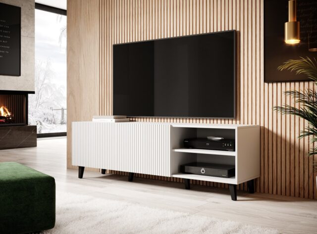 Cama RTV cabinet PAFOS 150x42x52 white matt - imagine 8